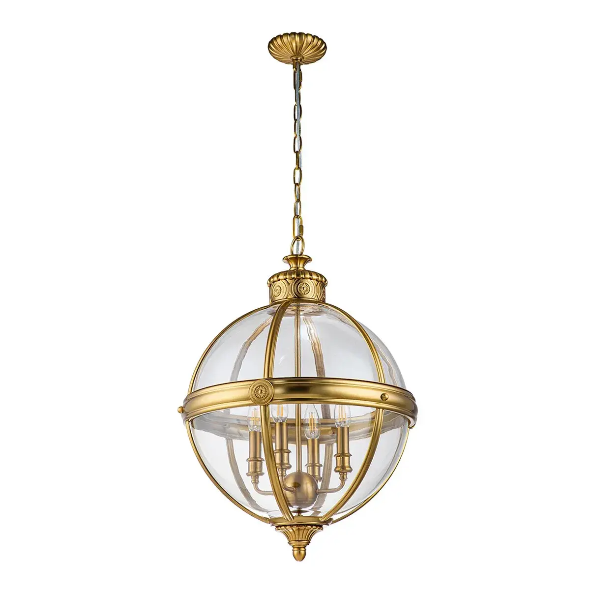 Люстра Feiss FE-ADAMS-4P-BB — латунь, ракурс 5