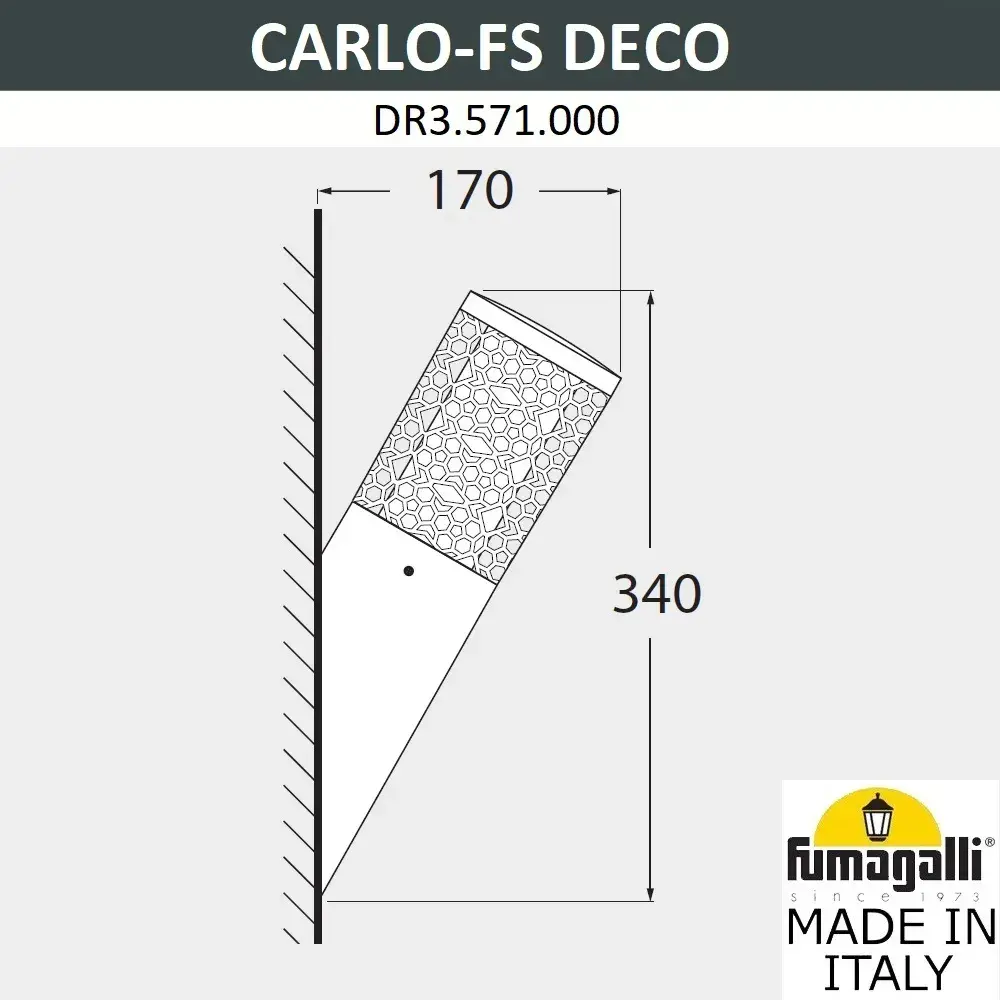 Уличный светильник Fumagalli DR3.571.000.LXU1L CARLO DECO — серый, ракурс 2