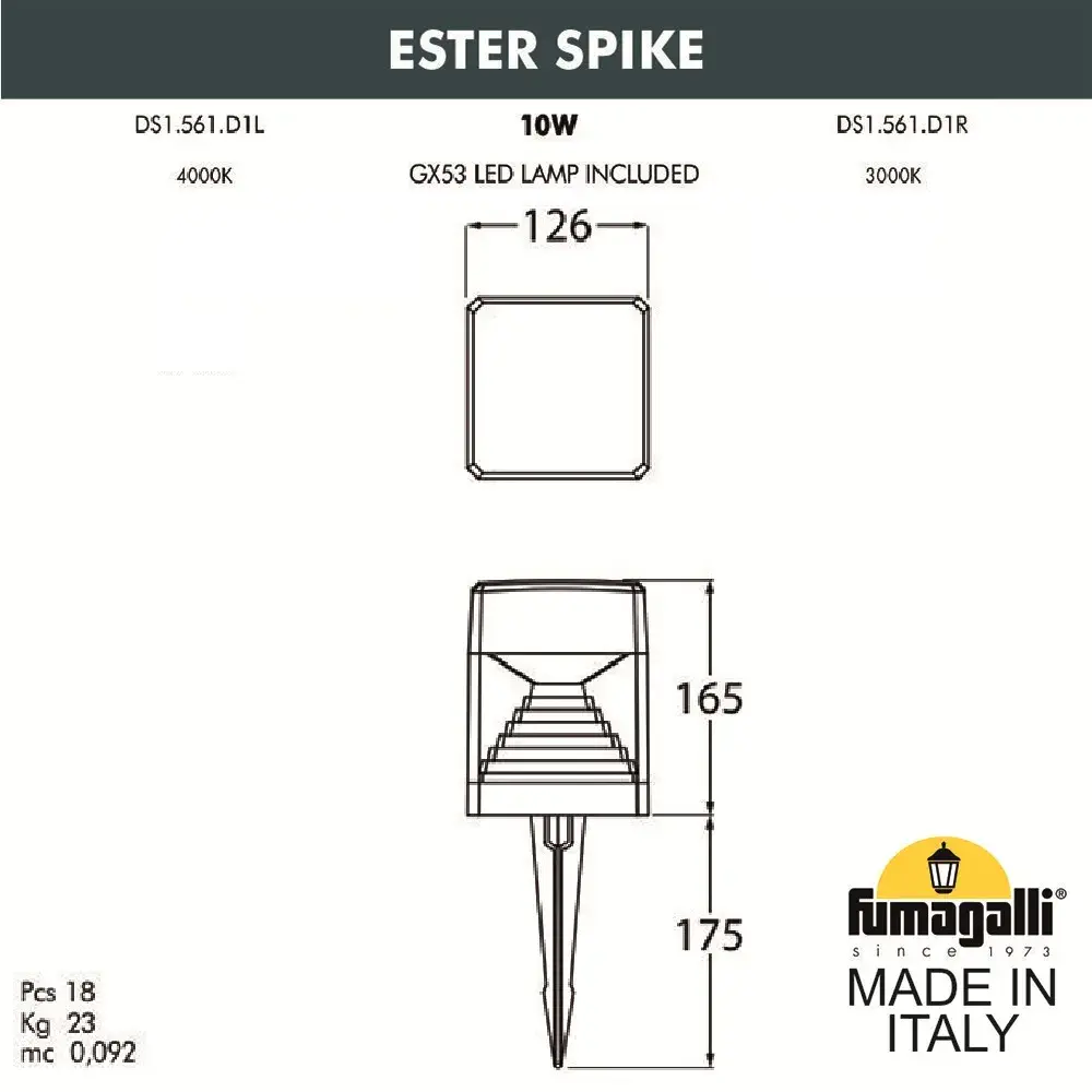 Архитектурная подсветка Fumagalli DS1.561.000.WXD1L ESTER — белый, ракурс 2