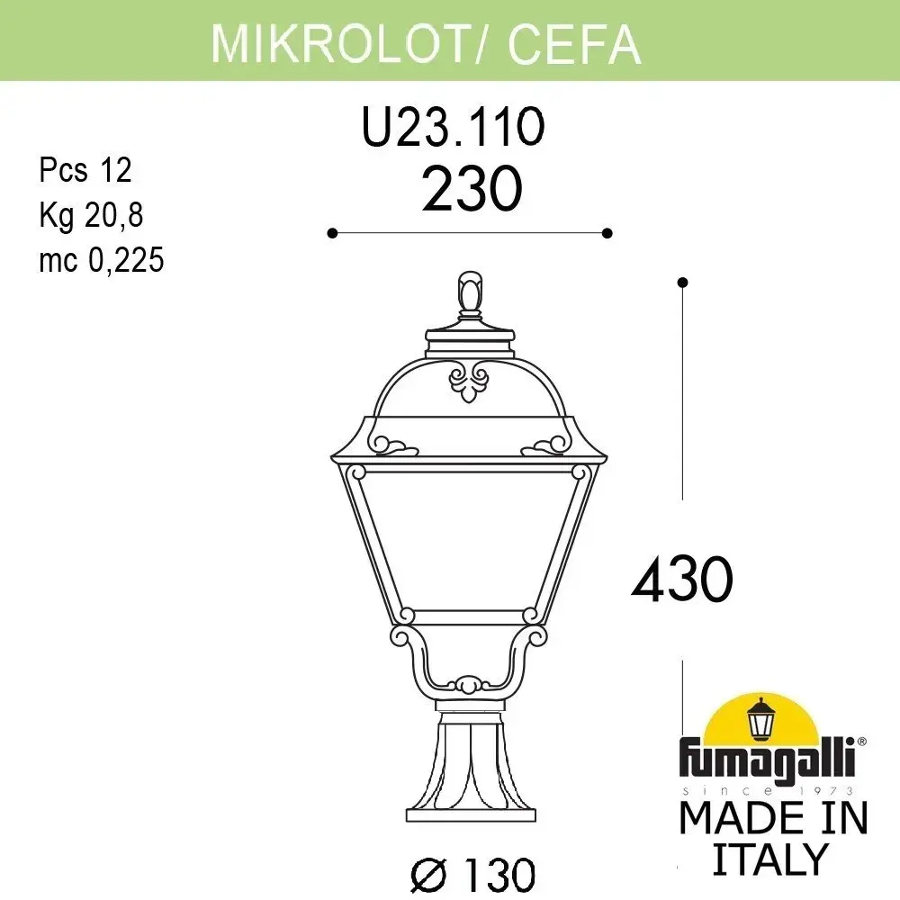 Наземный уличный светильник Fumagalli U23.110.000.BXE27 CEFA — бронза