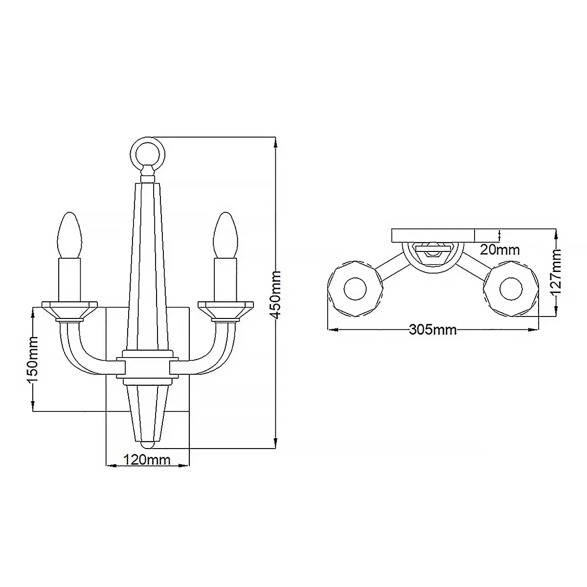 Бра Hinkley QN-ASCHER2 — хром