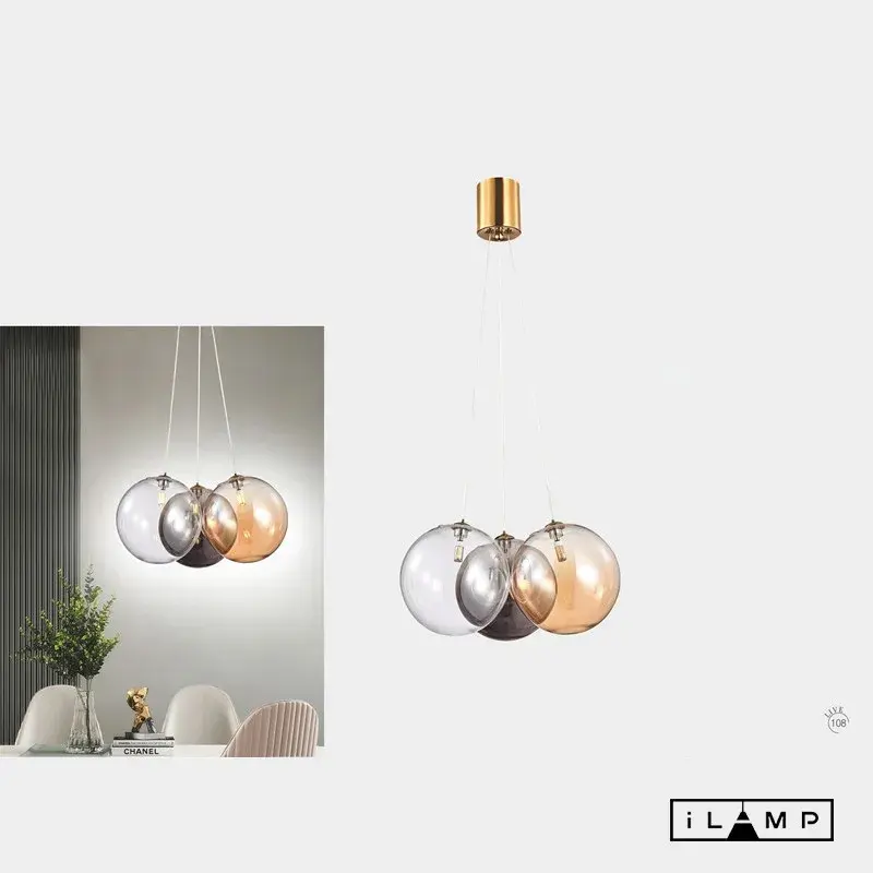 Люстра iLamp 8110P/3 BR-MLT DROP — латунь