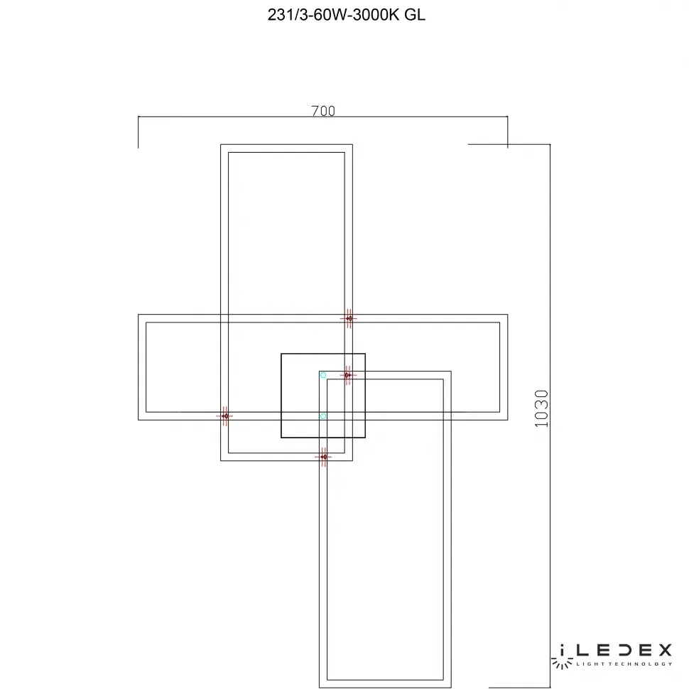 Люстра iLedex 231/3-60W-3000K GL GRACE — золотой