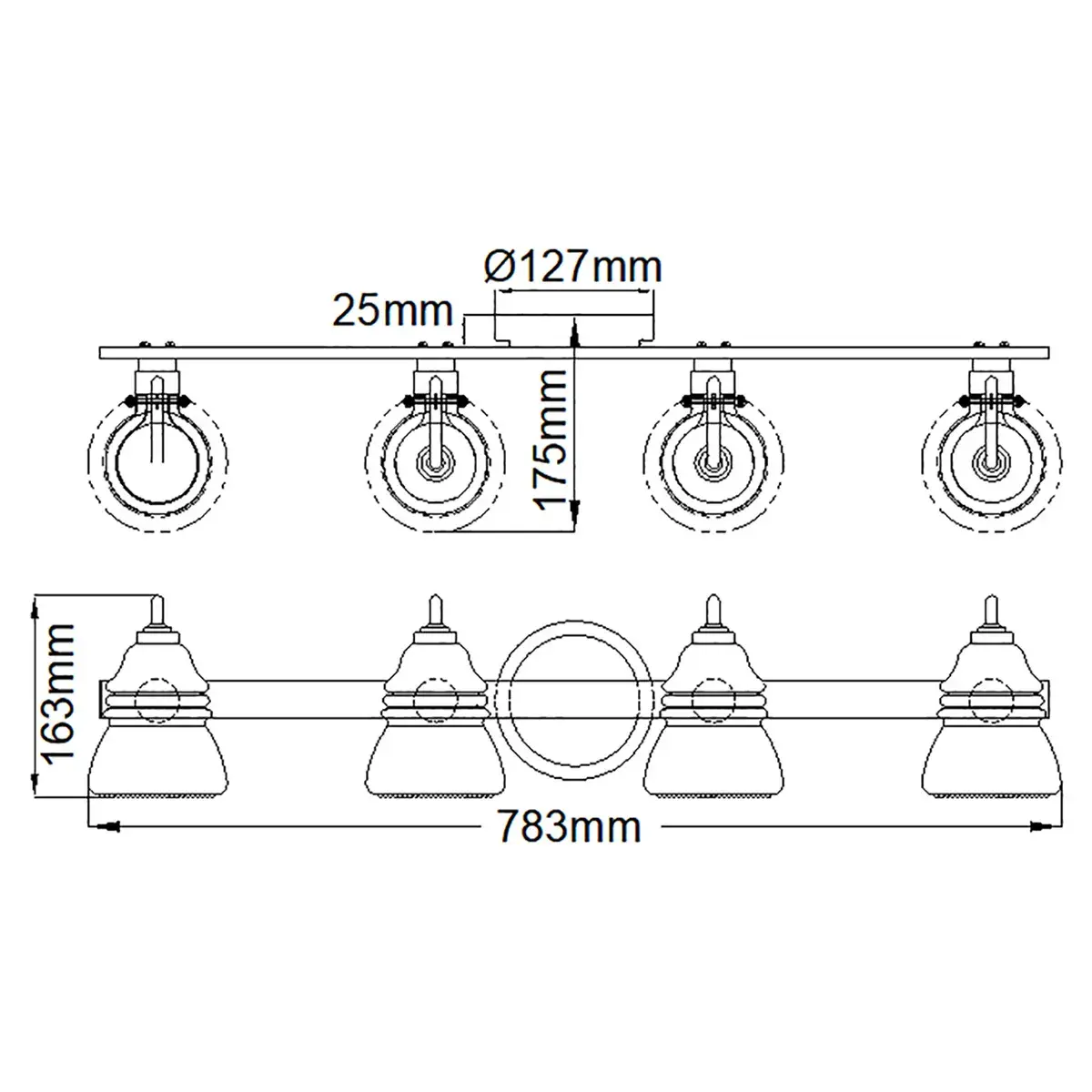 Светильник для ванной комнаты Kichler KL-TALLAND4-PC-BATH — хром