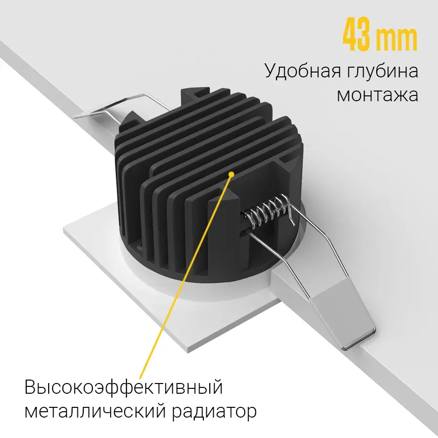 Точечный светильник Ledron BRUTAL SQ White TRIAC — белый, ракурс 4