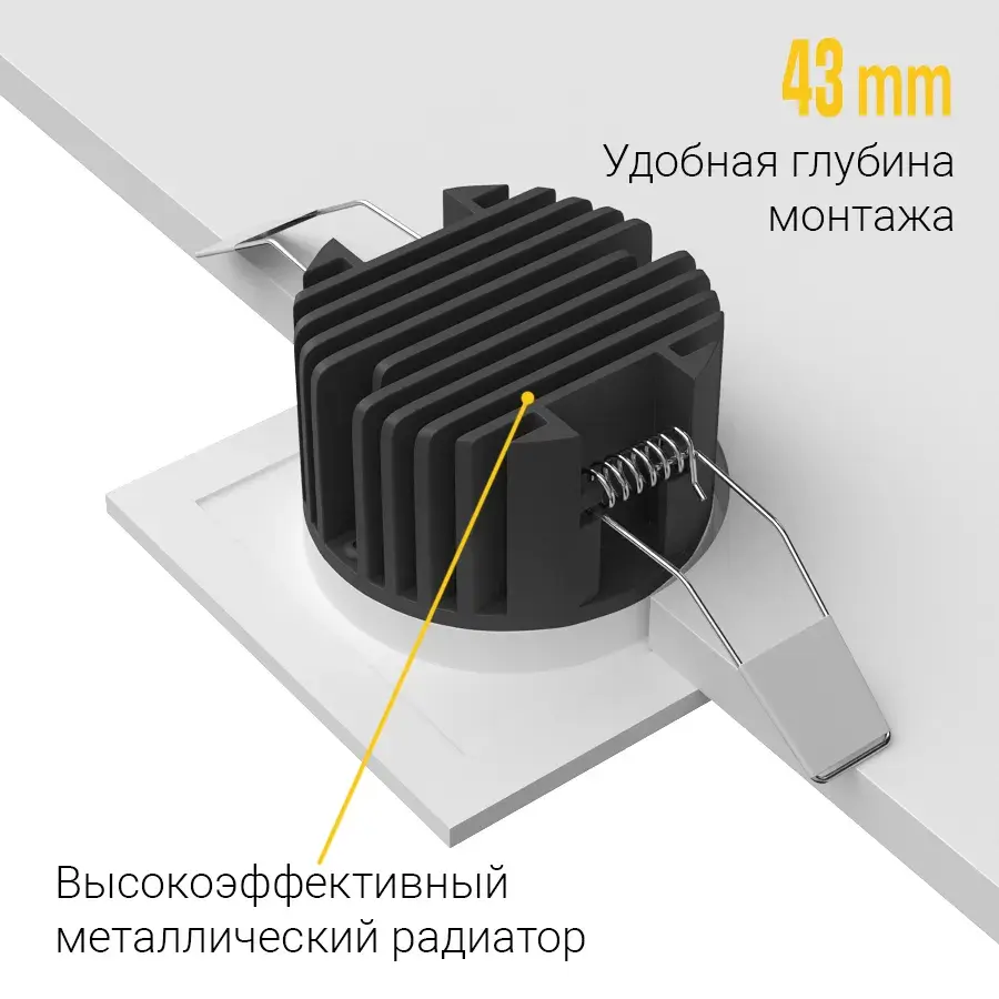 Точечный светильник Ledron BRUTAL SQ1 White TRIAC — белый, ракурс 4