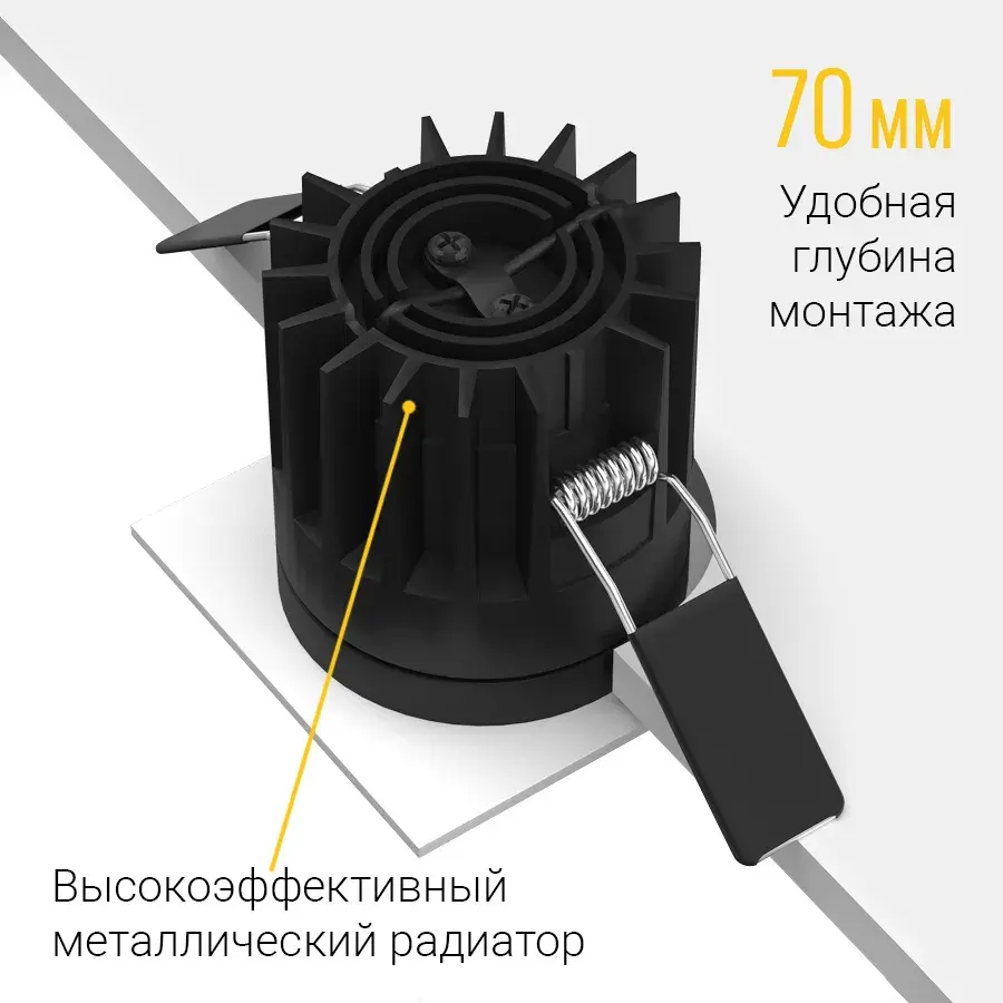 Точечный светильник Ledron FAST TOP SQ MINI White — белый, ракурс 4