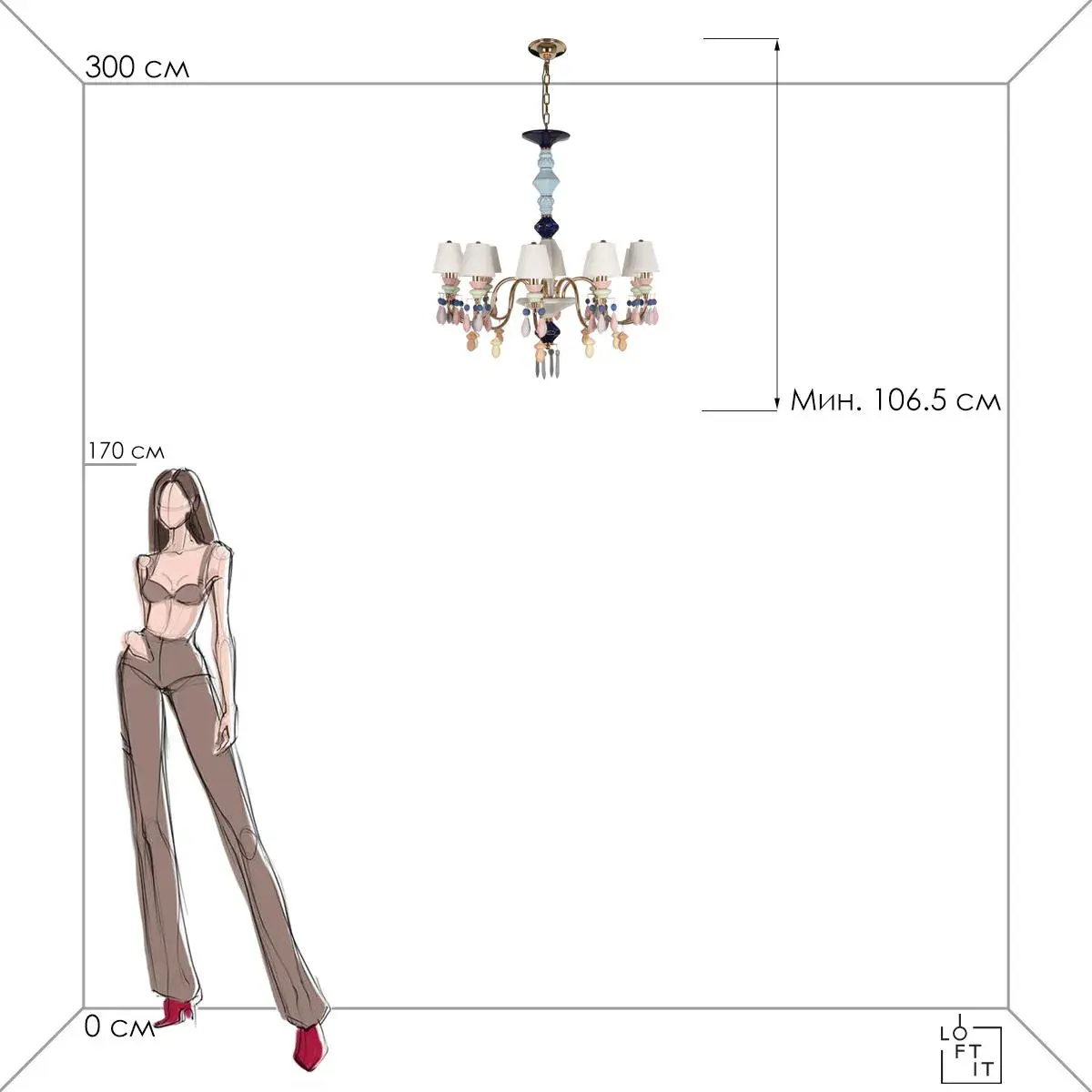 Люстра Loft IT 10203/10 Mult GRACE — цветной