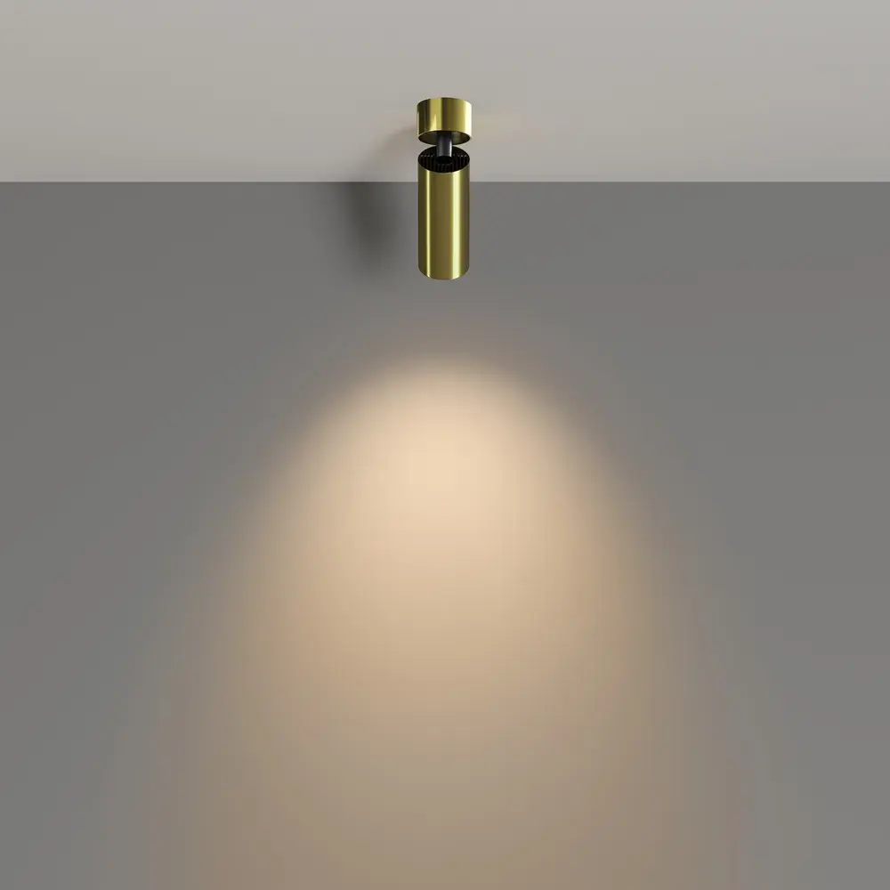 Накладной точечный светильник Maytoni FOCUS LED — латунь, ракурс 5