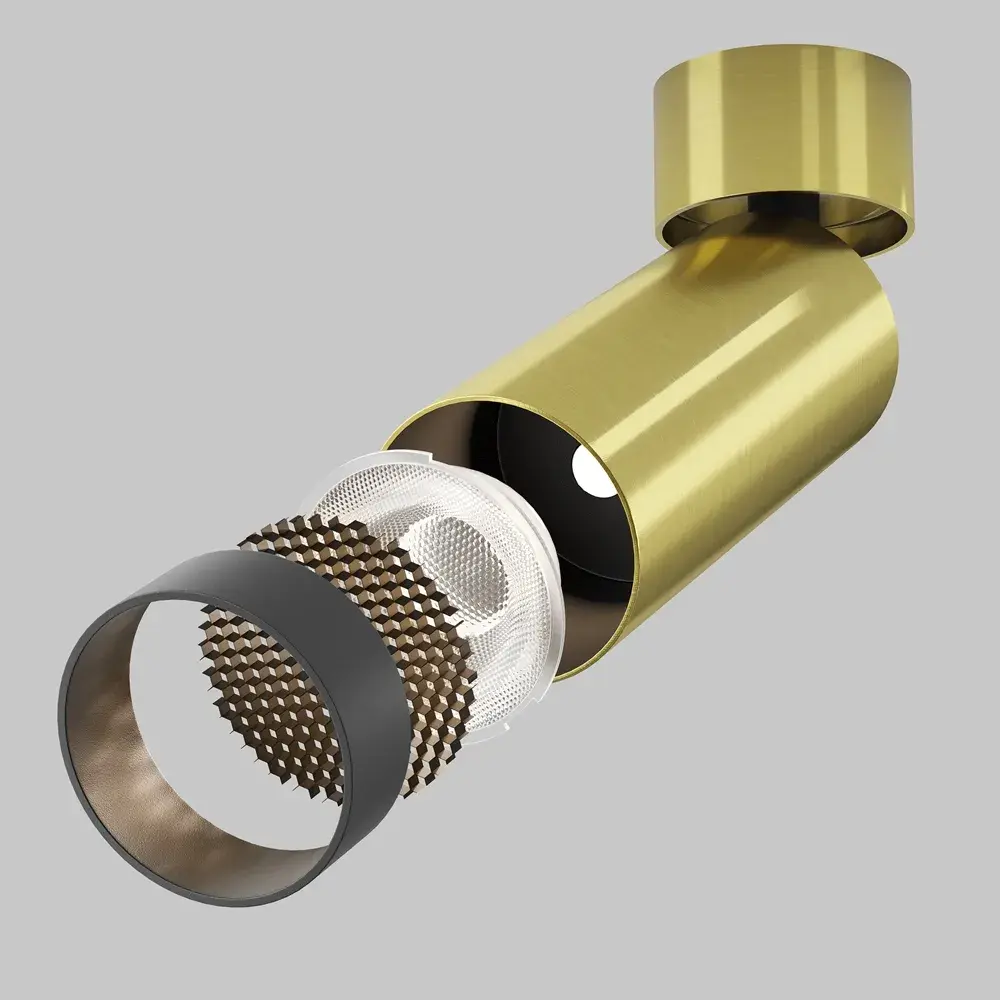 Накладной точечный светильник Maytoni FOCUS LED — латунь, ракурс 6