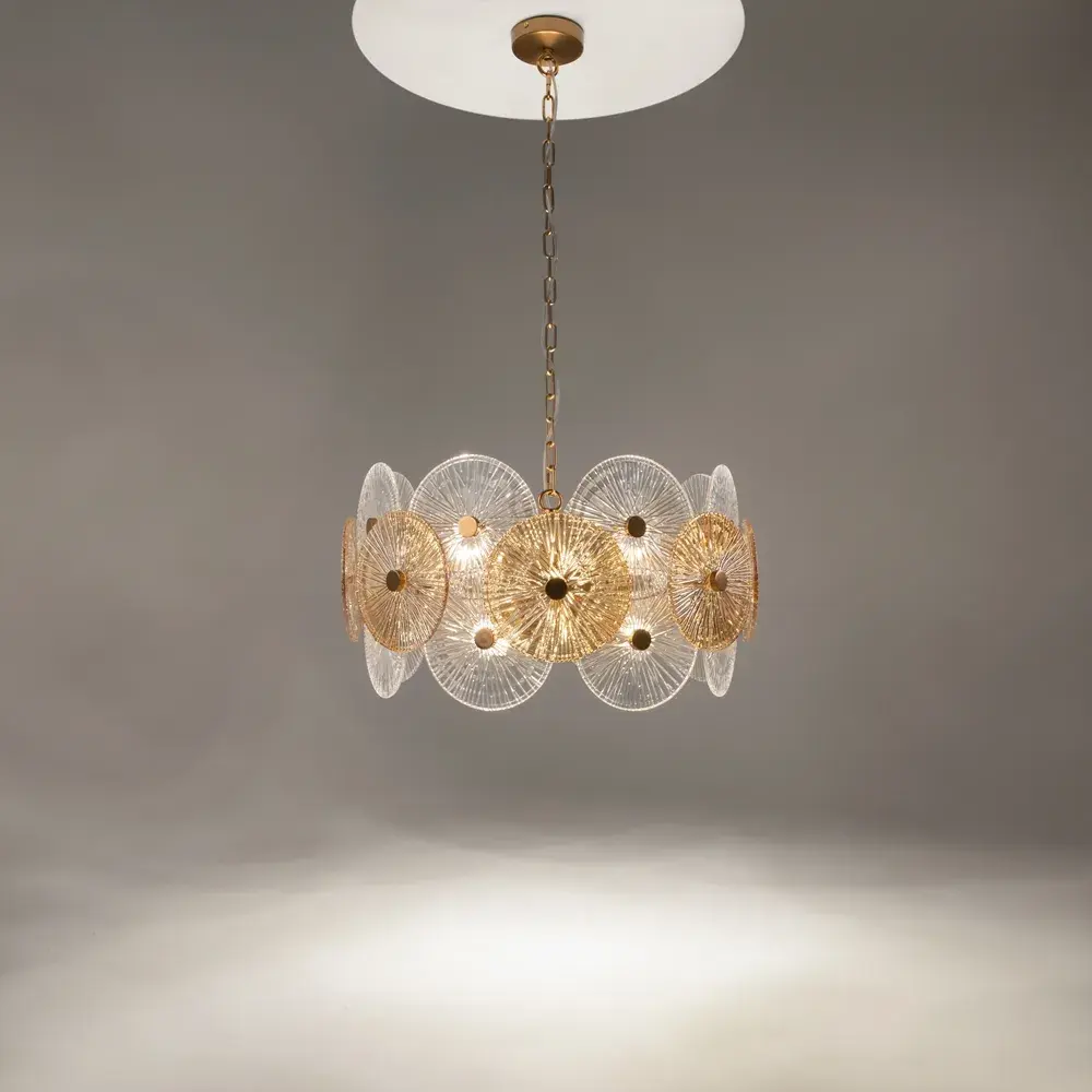 Подвесная люстра Maytoni ASTER — янтарный, прозрачный, ракурс 3