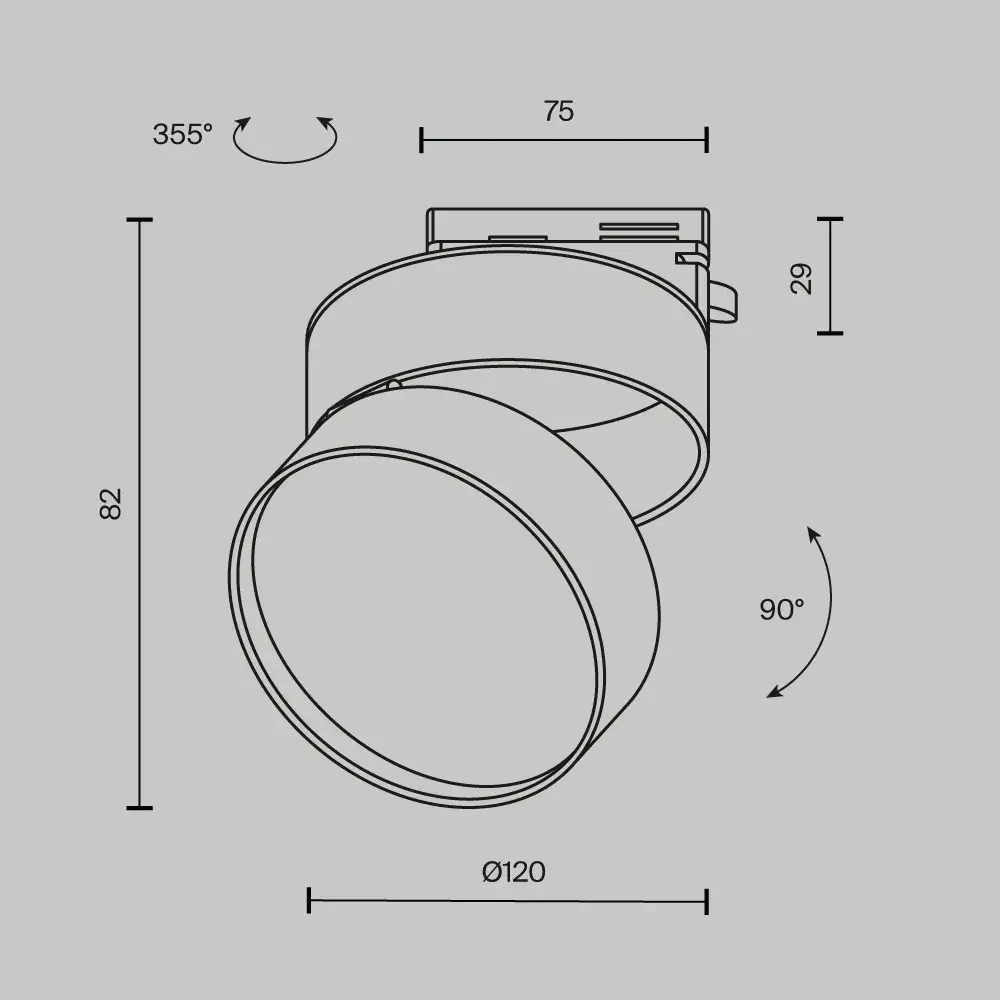 Трековый светильник Maytoni ONDA — однофазные, черный