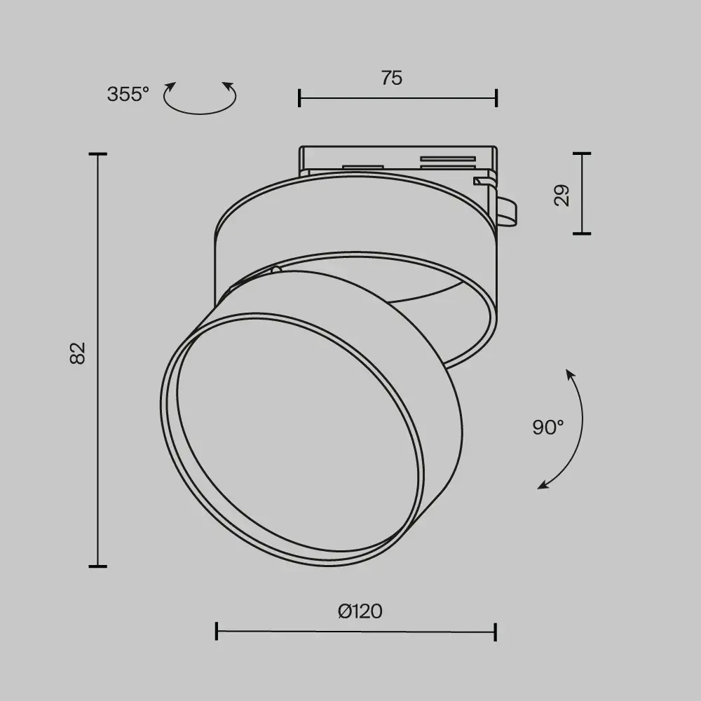 Трековый светильник Maytoni ONDA — однофазные, черный
