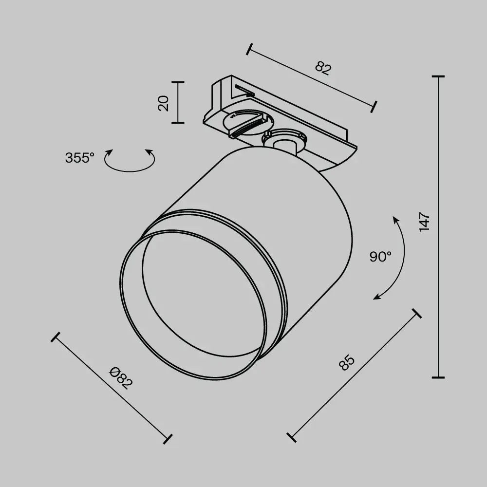 Трековый светильник Maytoni POLAR — однофазные, белый