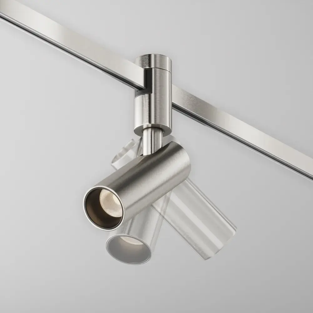 Трековый светильник Maytoni FOCUS LED — магнитные, никель, ракурс 2