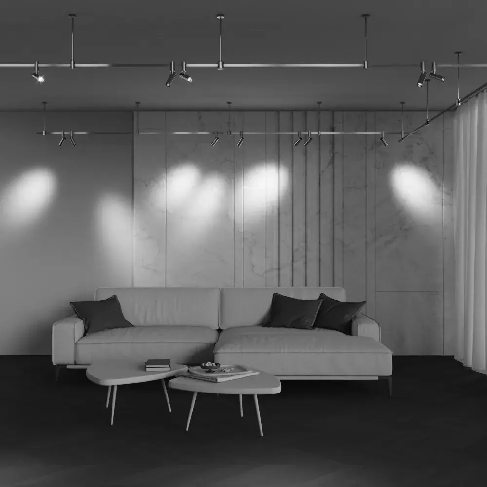 Трековый светильник Maytoni FOCUS LED — магнитные, никель, ракурс 6