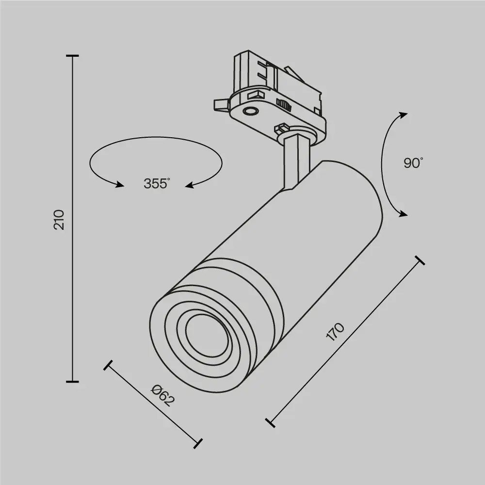 Трековый светильник Maytoni FOCUS ZOOM — трехфазные, белый