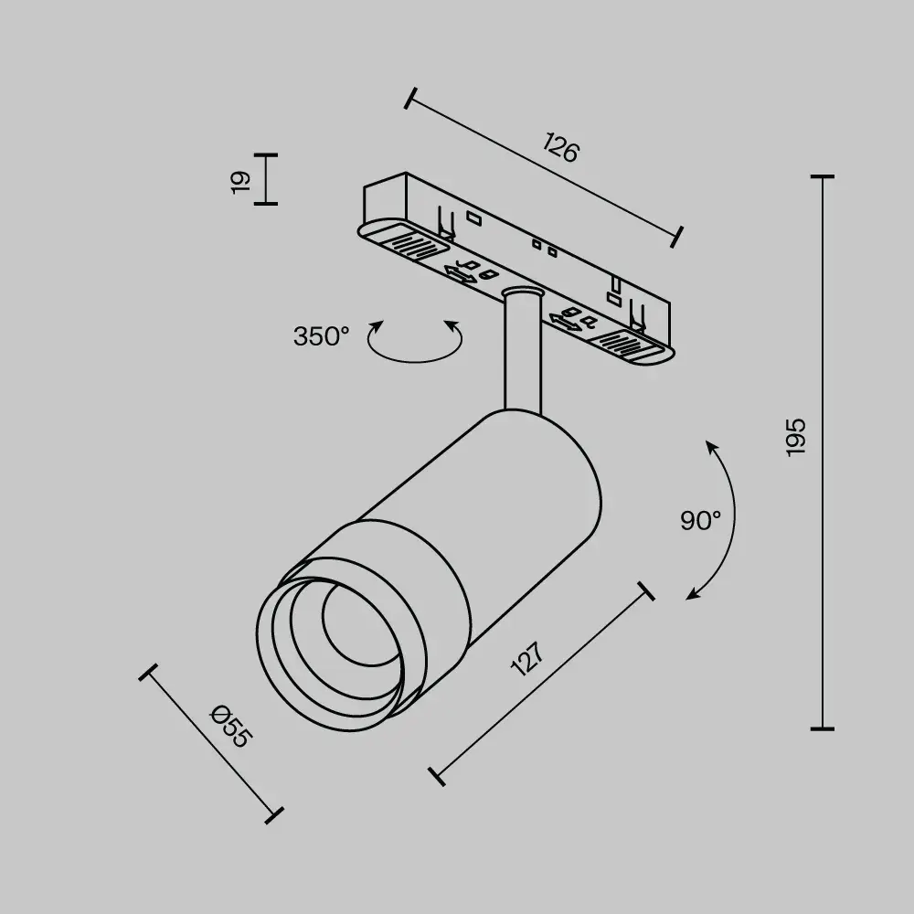 Трековый светильник Maytoni FOCUS ZOOM — магнитные, белый