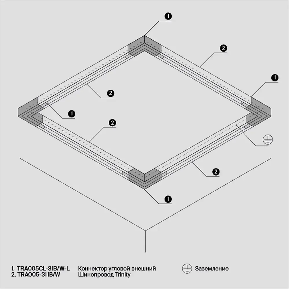 Коннектор Maytoni 3 PHASE TRACK SYSTEM — трехфазные, черный, ракурс 2
