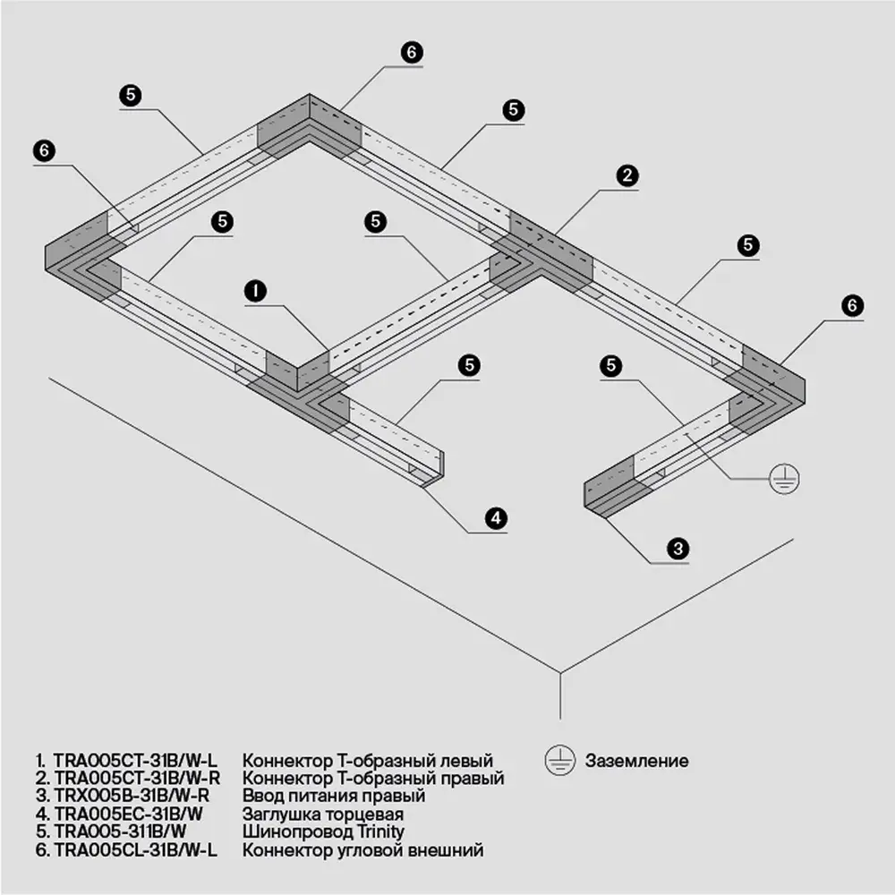 Коннектор Maytoni 3 PHASE TRACK SYSTEM — трехфазные, черный, ракурс 6