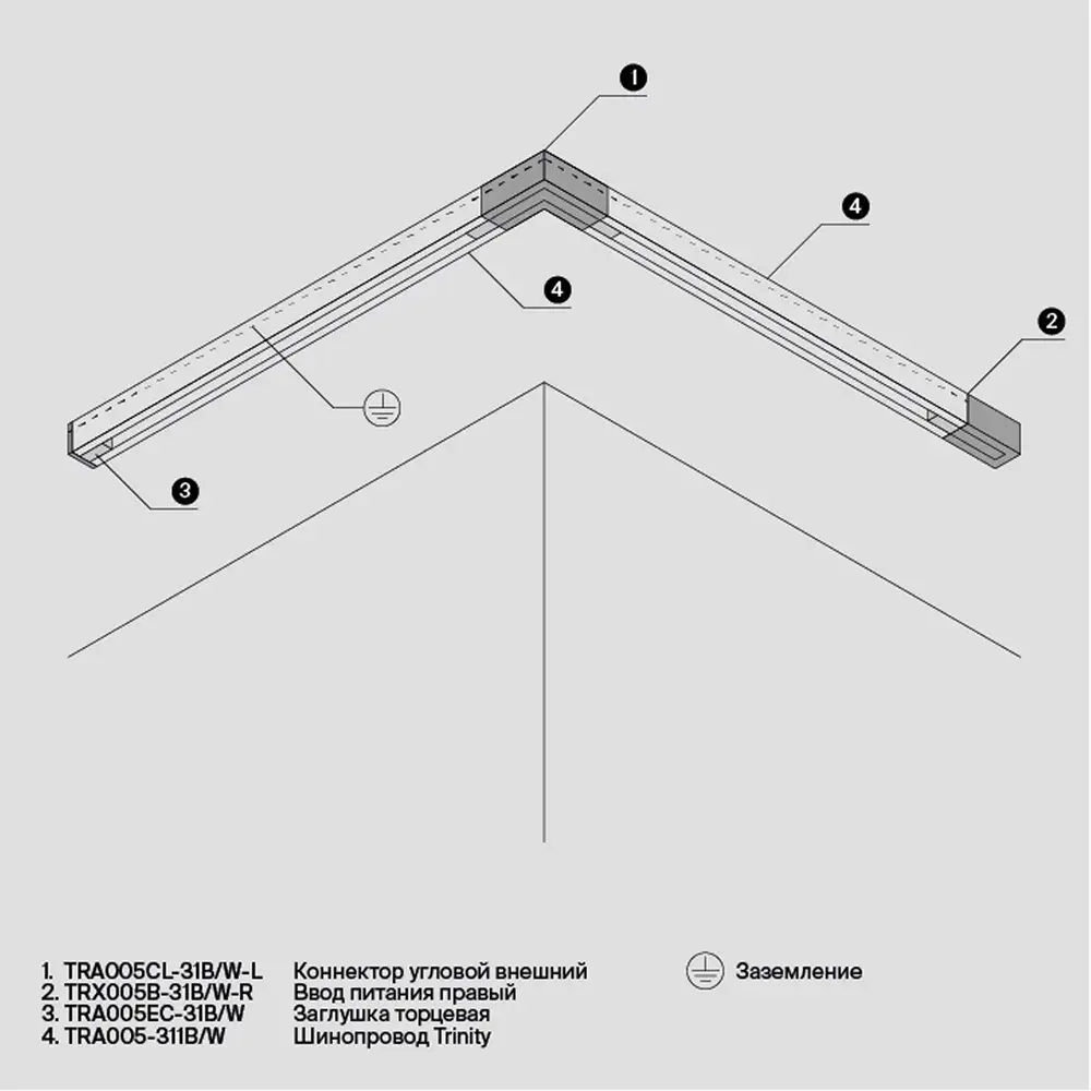 Коннектор Maytoni 3 PHASE TRACK SYSTEM — трехфазные, черный, ракурс 8