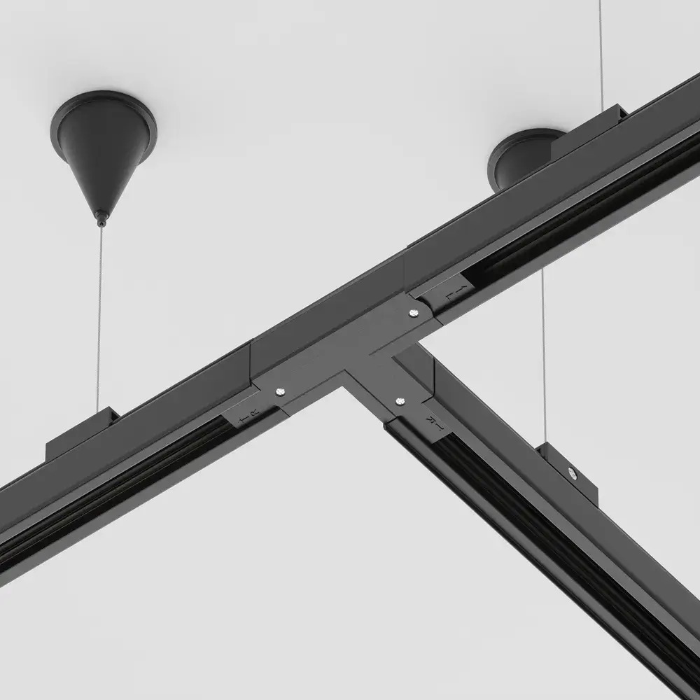 Коннектор Maytoni 3 PHASE TRACK SYSTEM — трехфазные, черный, ракурс 3