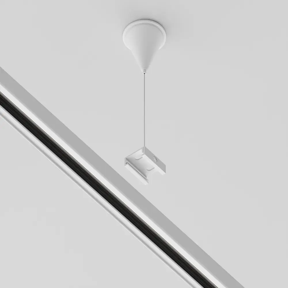 Крепёж Maytoni 3 PHASE TRACK SYSTEM — трехфазные, белый, ракурс 2