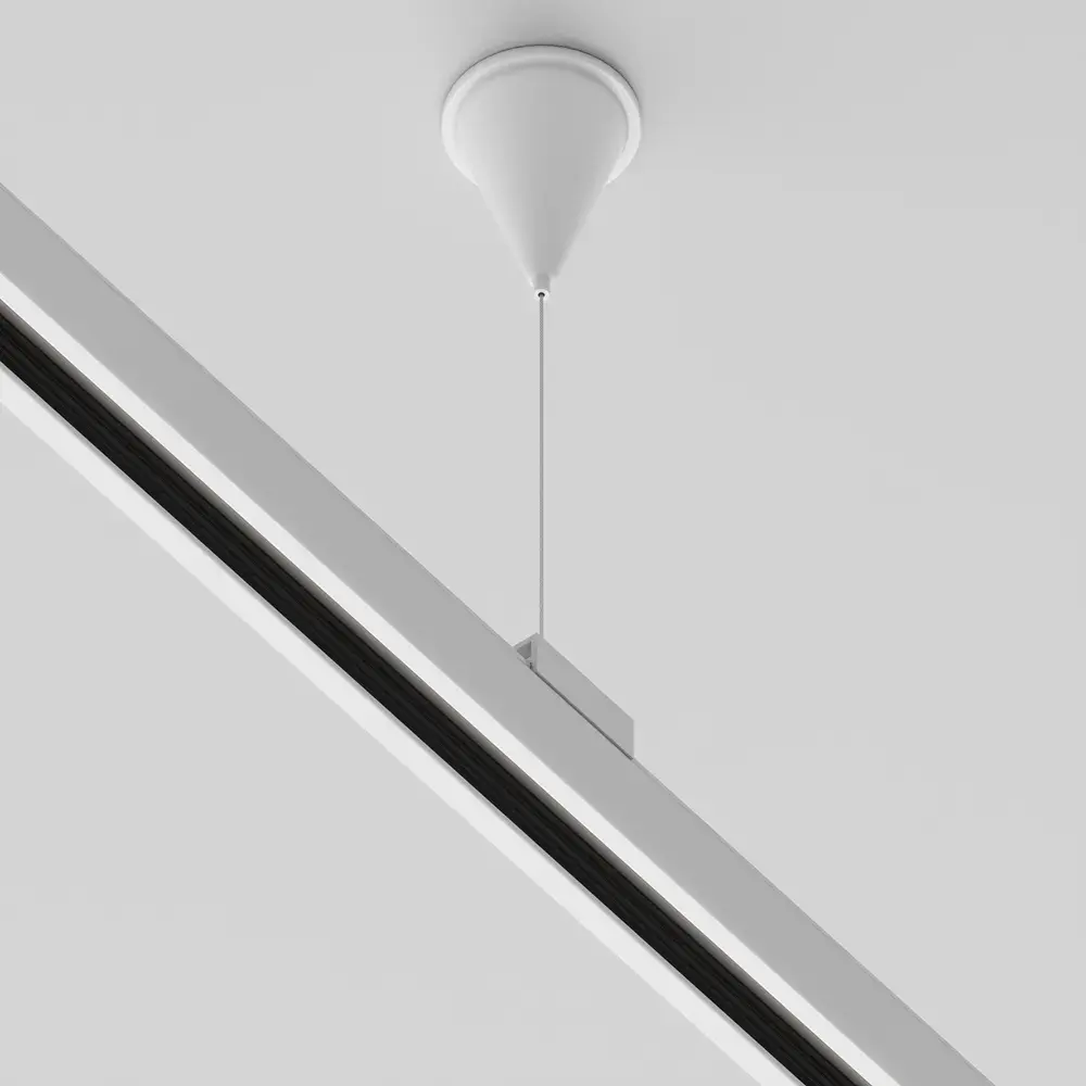 Крепёж Maytoni 3 PHASE TRACK SYSTEM — трехфазные, белый, ракурс 3