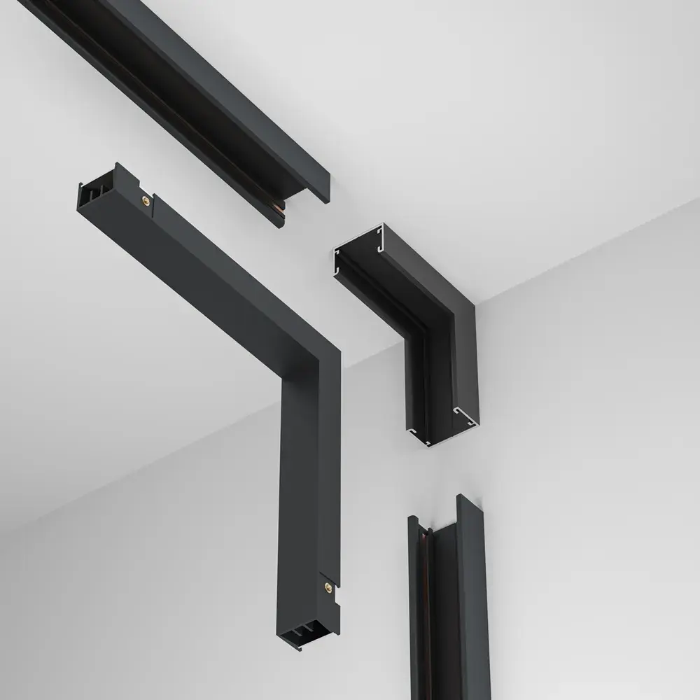 Коннектор Maytoni ACCESSORIES FOR TRACKS BASITY — магнитные, черный, ракурс 2