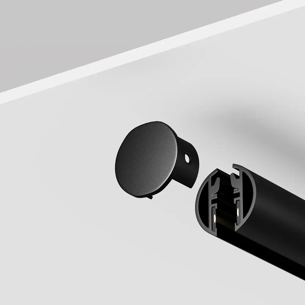 Заглушка Maytoni ACCESSORIES FOR TRACKS LEVITY — магнитные, черный, ракурс 2