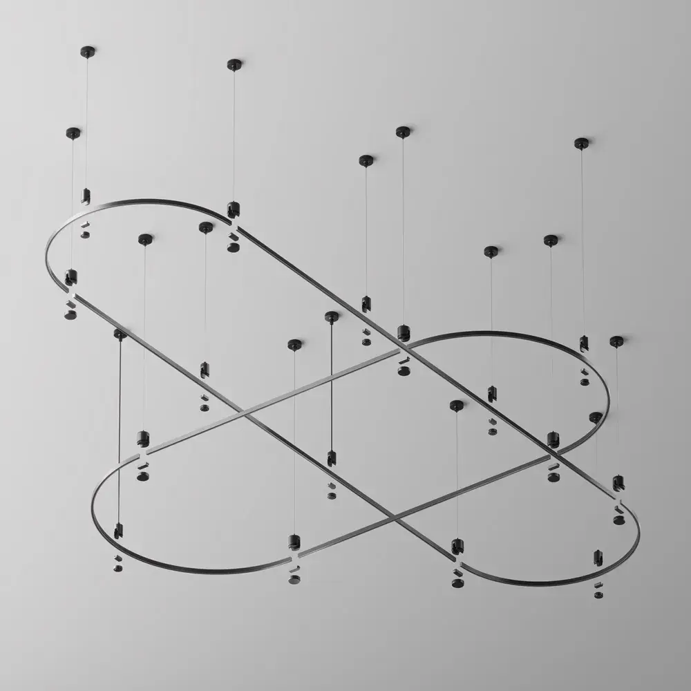 Шинопровод Maytoni BUSBAR TRUNKINGS FLARITY — магнитные, черный, ракурс 3