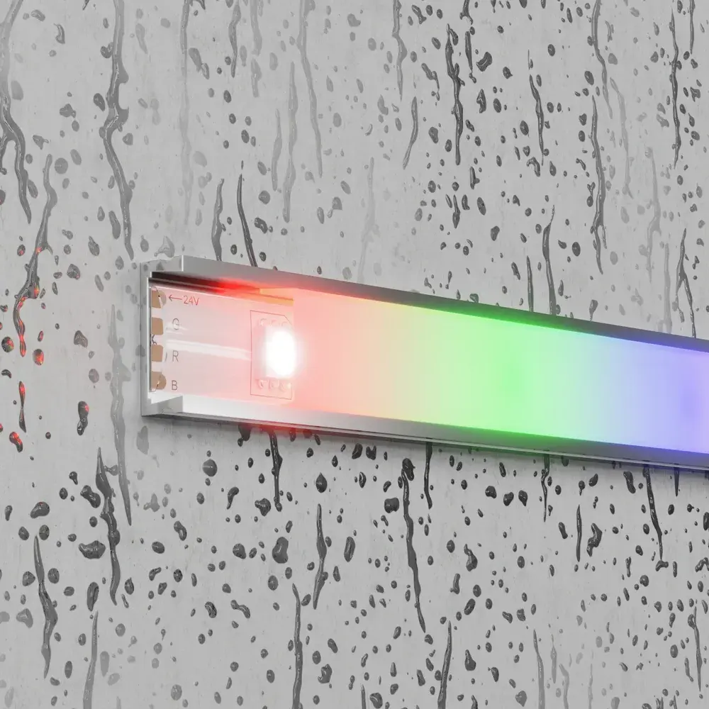 Светодиодная лента 24В 5050 7,2Вт/м Цветная (RGB) 5м IP65, ракурс 3