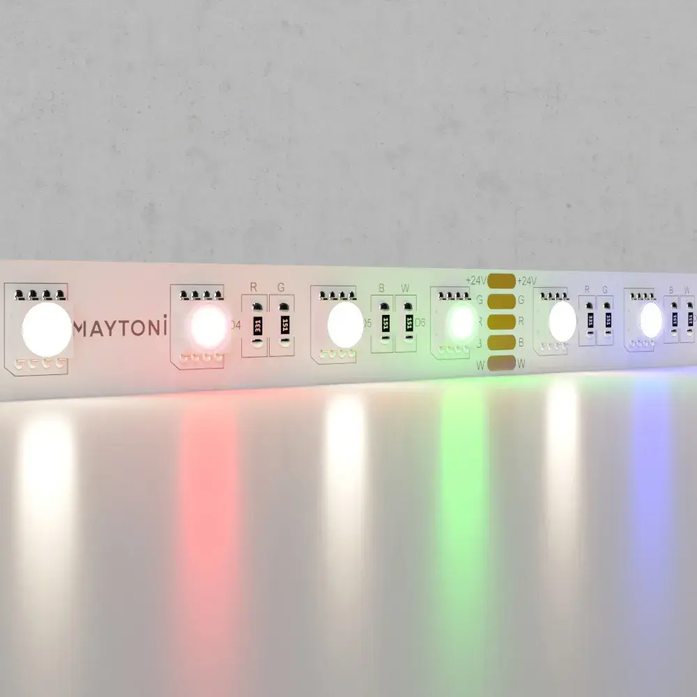 Светодиодная лента 24В 5050 19,2Вт/м Цветная (RGB) + 4000K 5м IP20