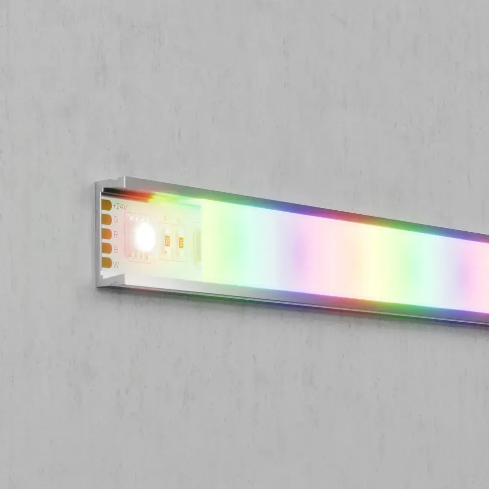 Светодиодная лента 24В 5050 19,2Вт/м Цветная (RGB) + 4000K 5м IP20, ракурс 3