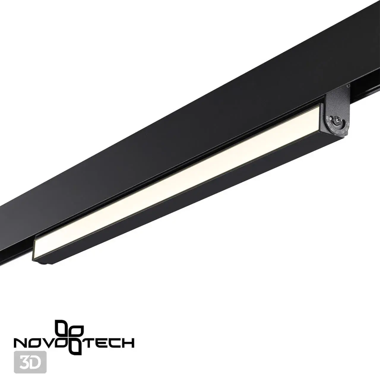 Потолочный светильник Novotech матовый черный, прямоугольный корпус, белый акриловый рассеиватель, ракурс 3