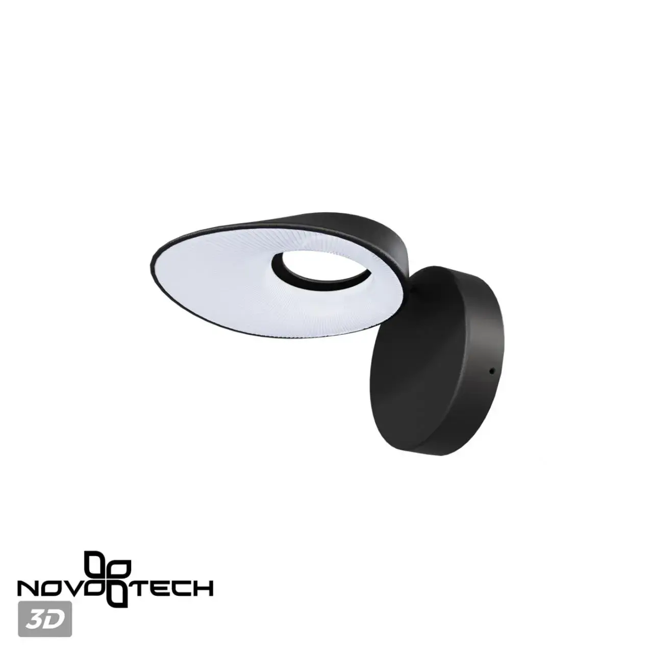 Настенный уличный светильник Novotech матовый черный из алюминия с рельефным акриловым плафоном, ракурс 4