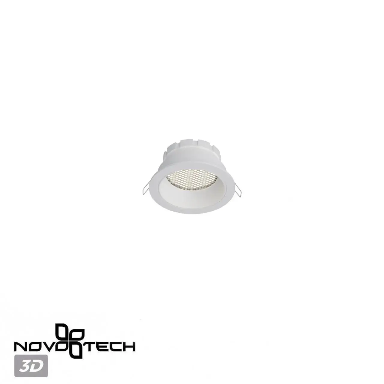 Встраиваемый точечный светильник Novotech белый, матовый рассеиватель и корпус, диаметр 115 мм, ракурс 4