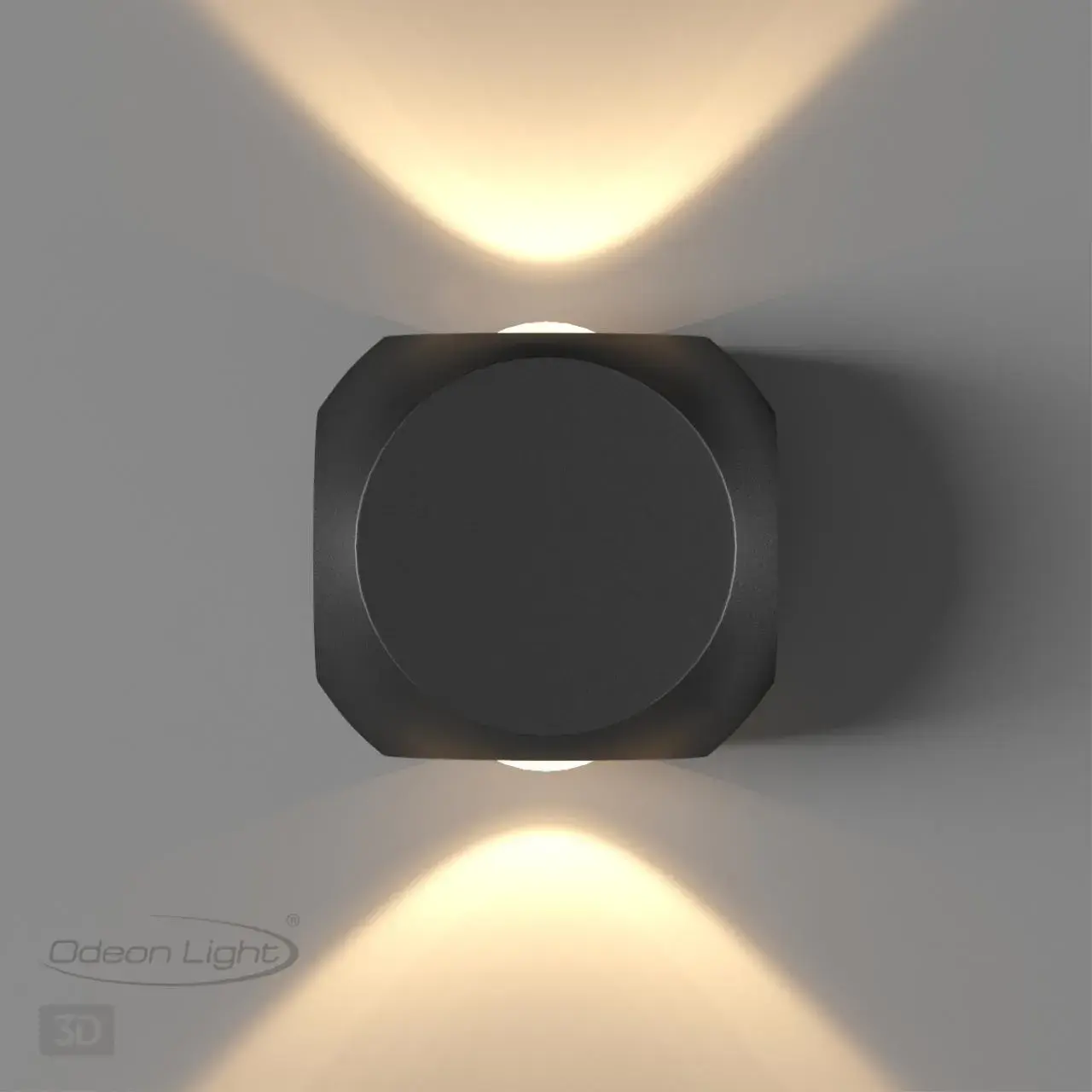 Накладное бра Odeon Light матового черного металла со строгой конусовидной формой плафона, два источника света, ракурс 6