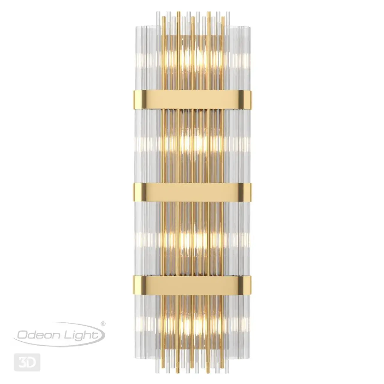 Накладной бра Odeon Light в золотом глянцевом металле с каскадом прозрачных стеклянных элементов, ракурс 5