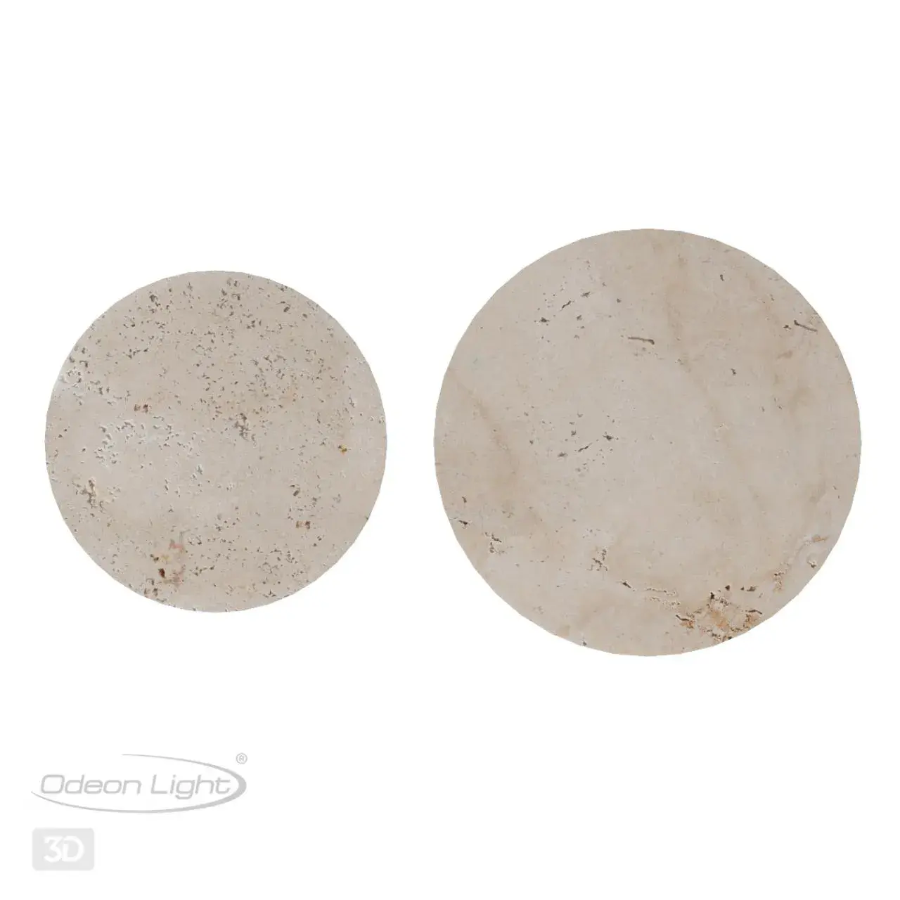 Накладное бра Odeon Light в стиле Модерн с круглым бежевым плафоном фактурой камня травертин, ракурс 4