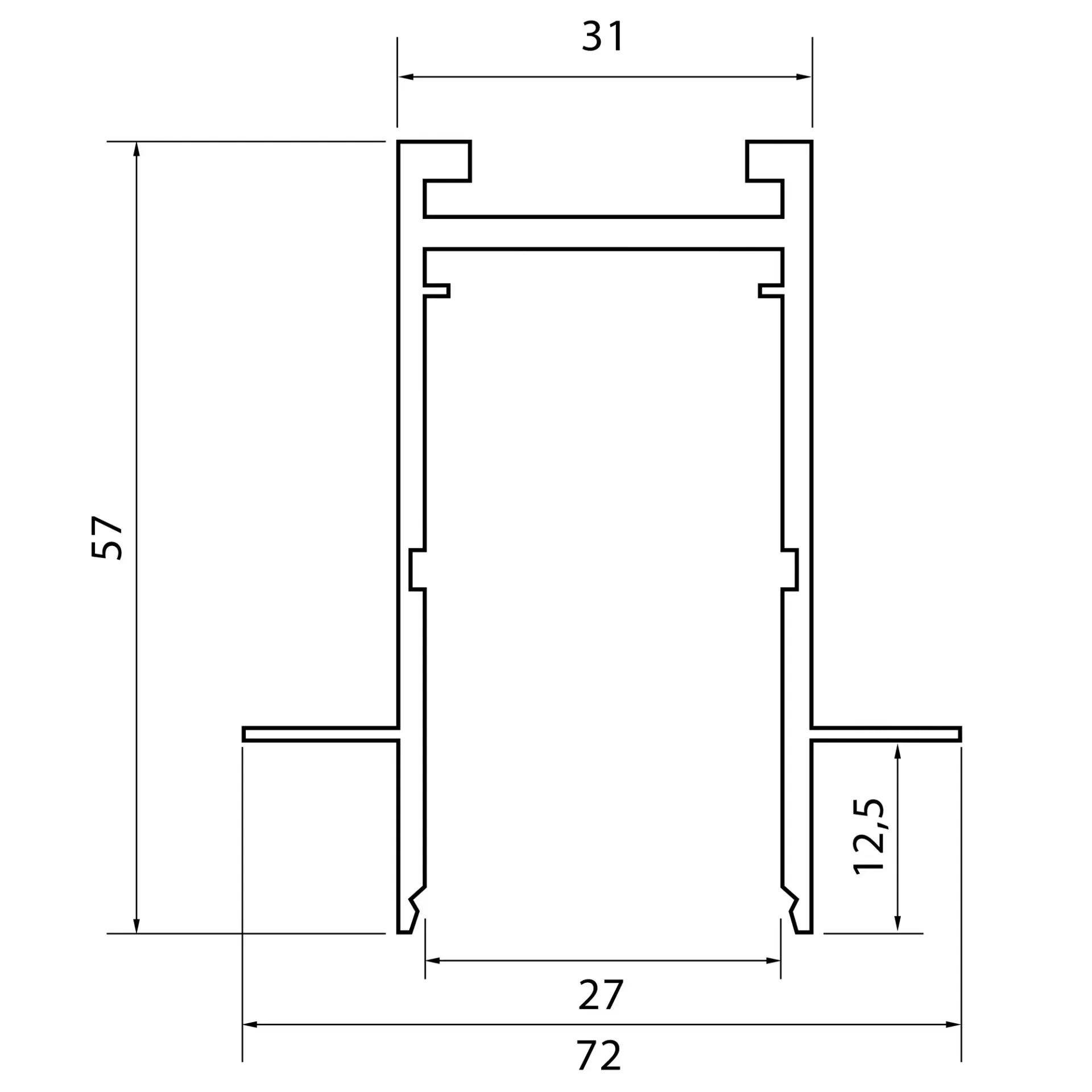Шинопровод встраиваемый длина 1 м ST Luce ST021.419.00 СКАЙЛАЙН 220V — черный